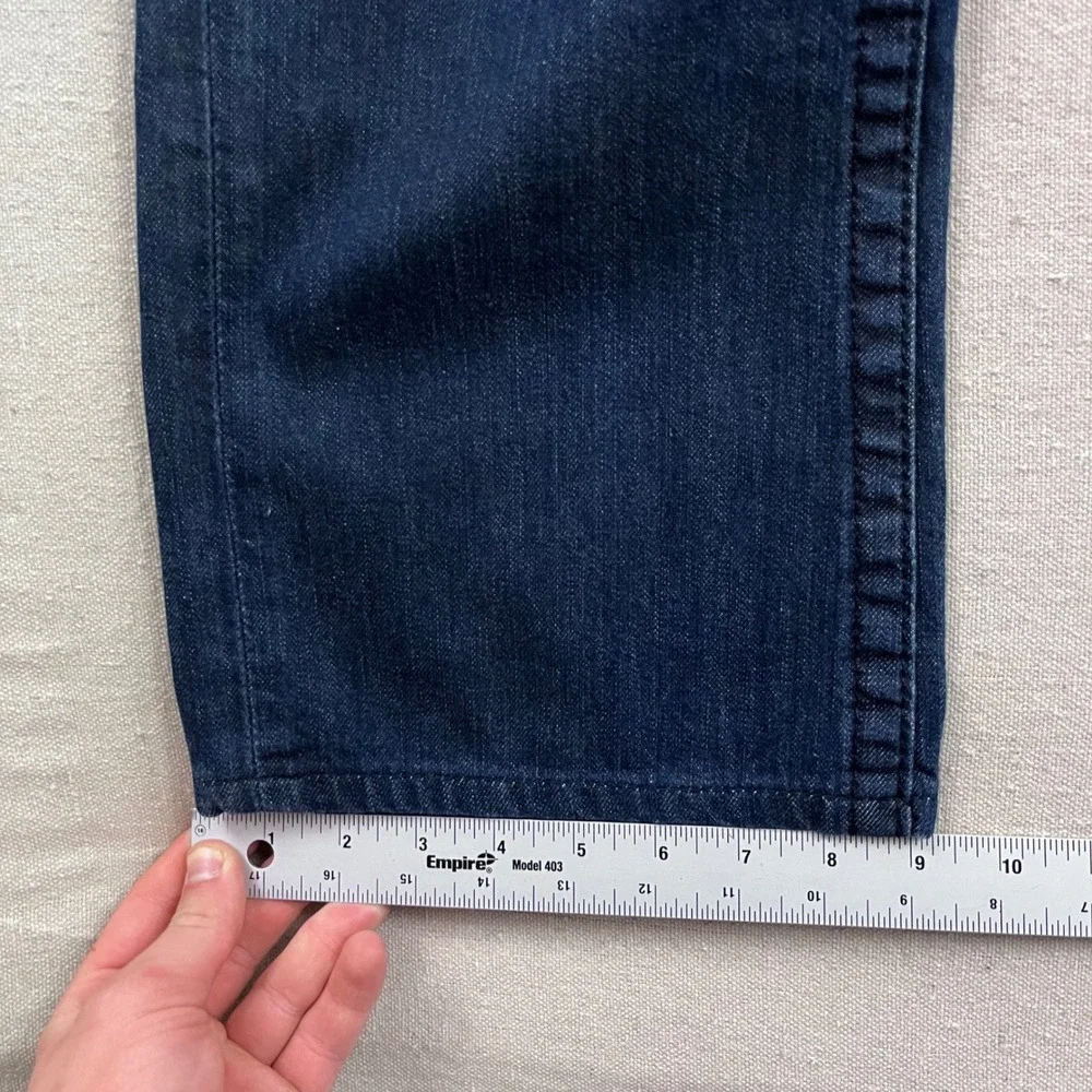 True Religion Ricky Jeans Mens 34 Dark Blue Straight Leg Flap Pocket Made in USA